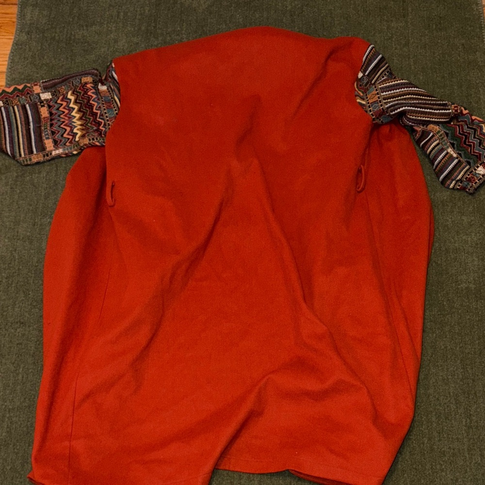 Rust Orange jacket with Patterned Sleeves - Picture 6 of 6